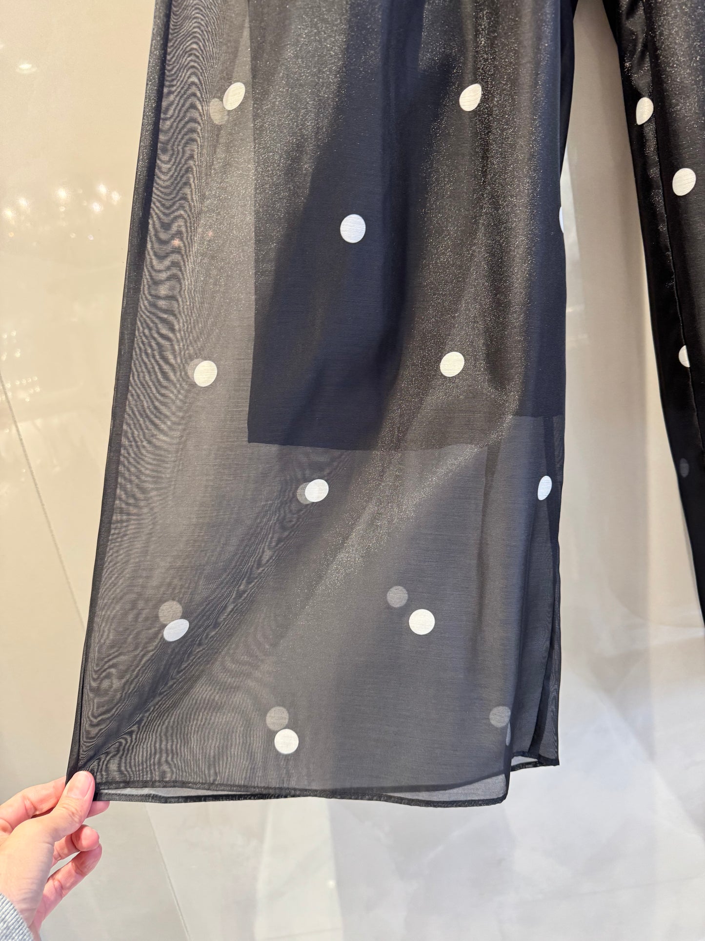 水玉シースルーワイドパンツ