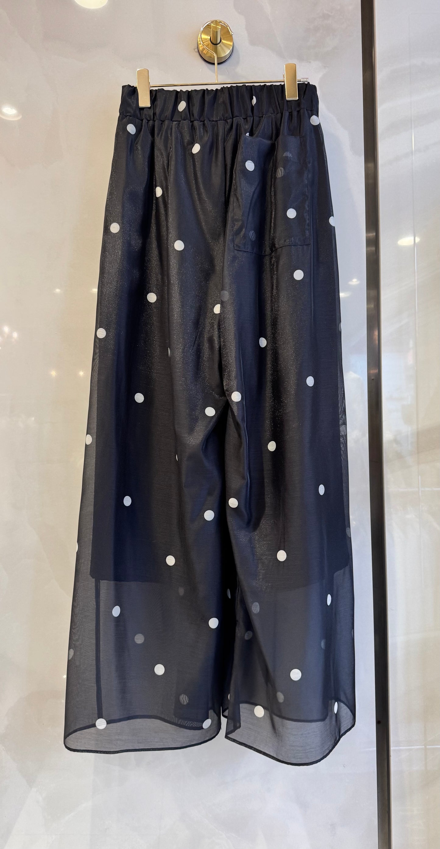 水玉シースルーワイドパンツ