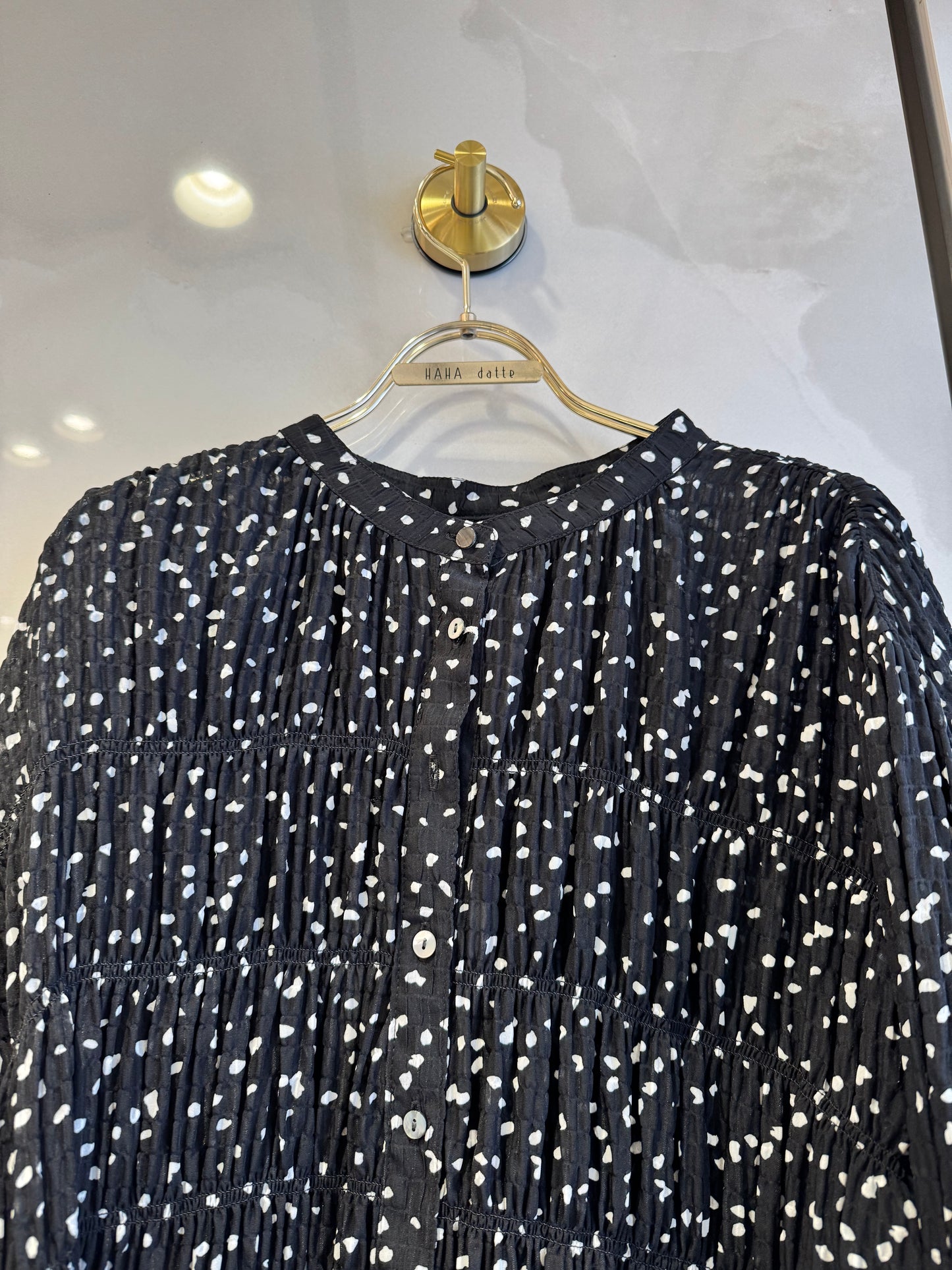 コットンシャーリングブラウス