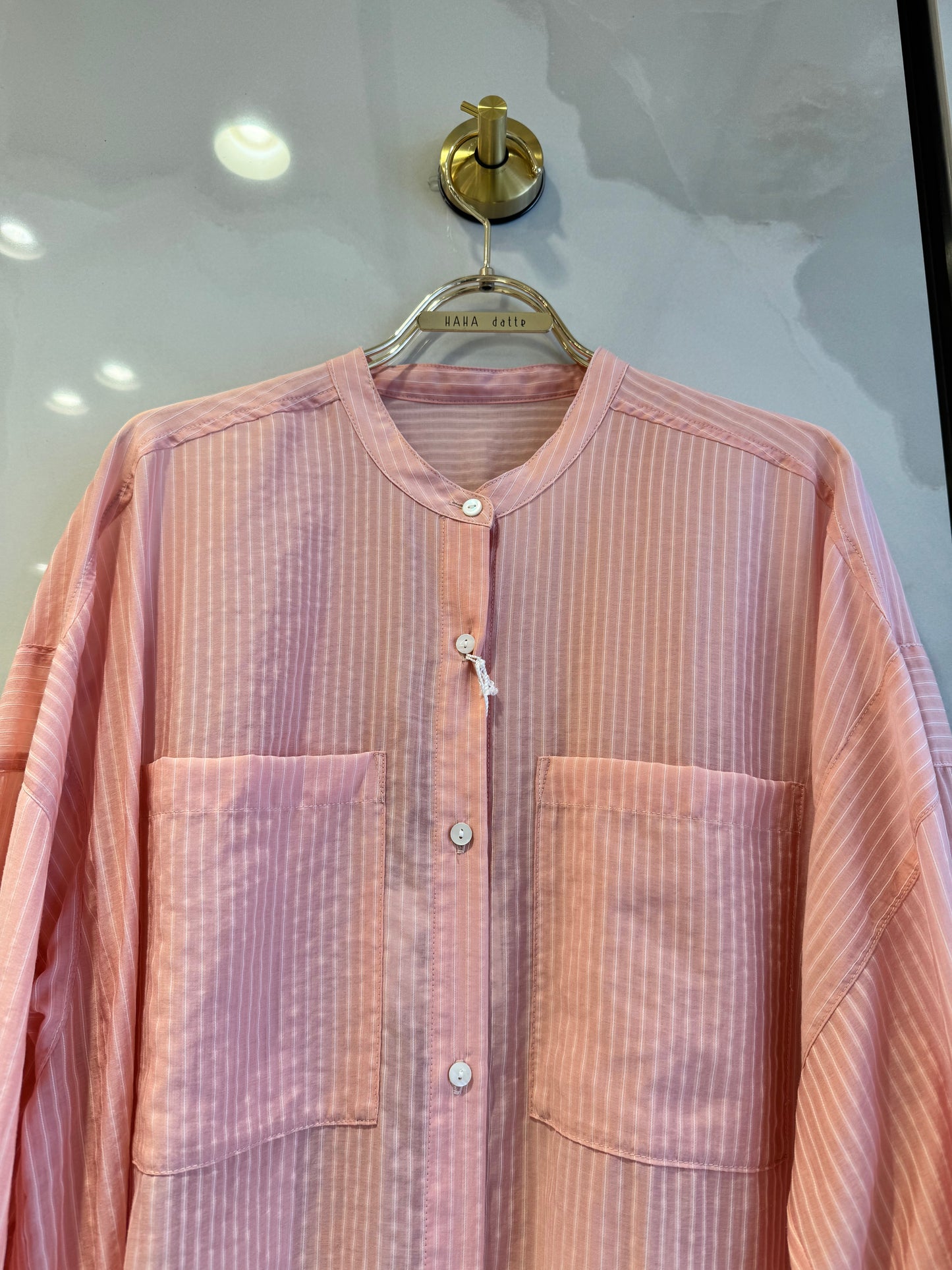 ストライプロングシャツ