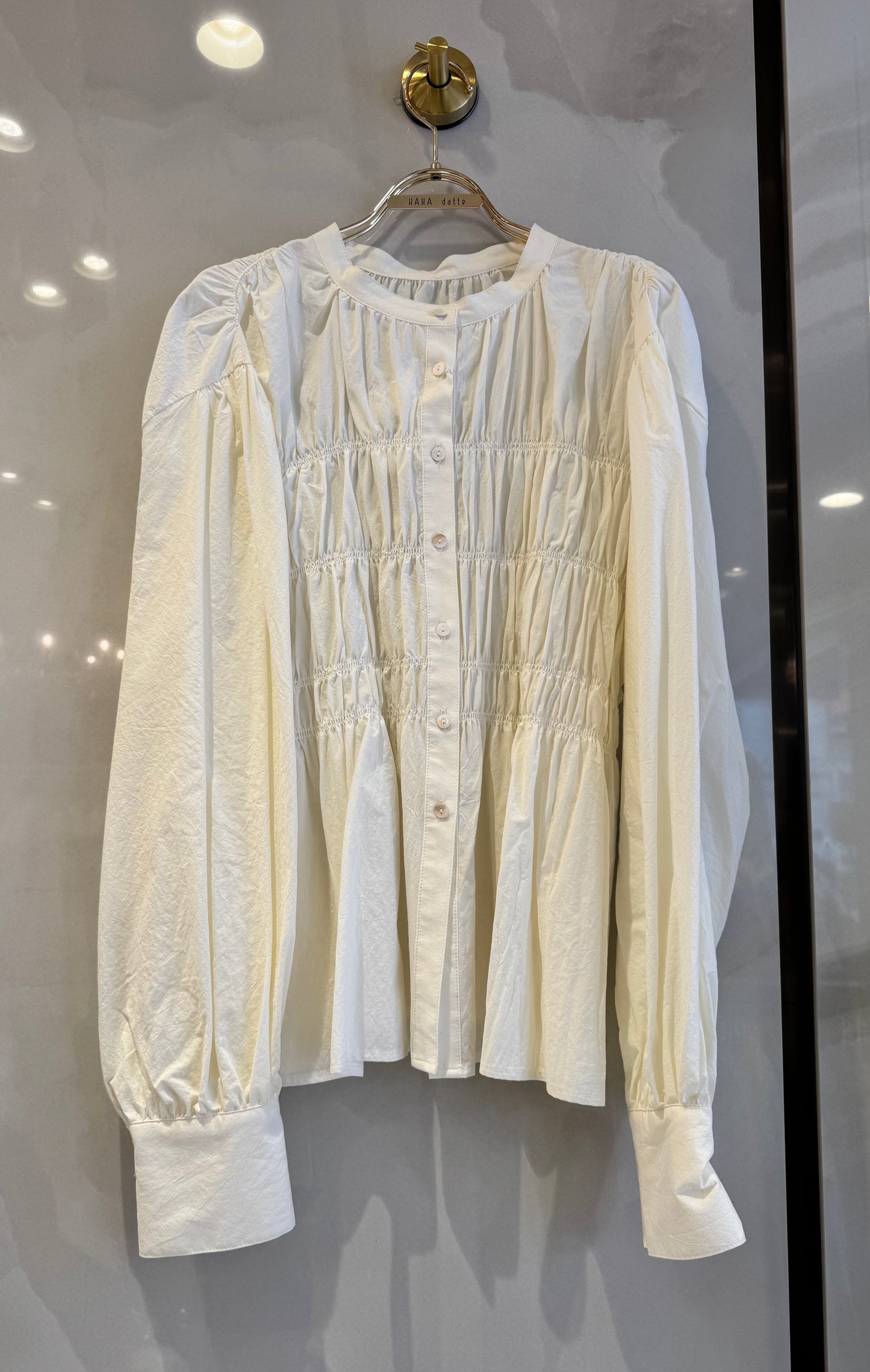 コットンシャーリングブラウス