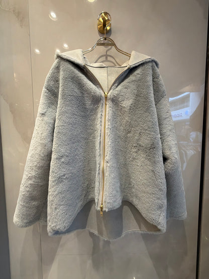 フェイクムートン×ボア リバーシブルフードジャケット