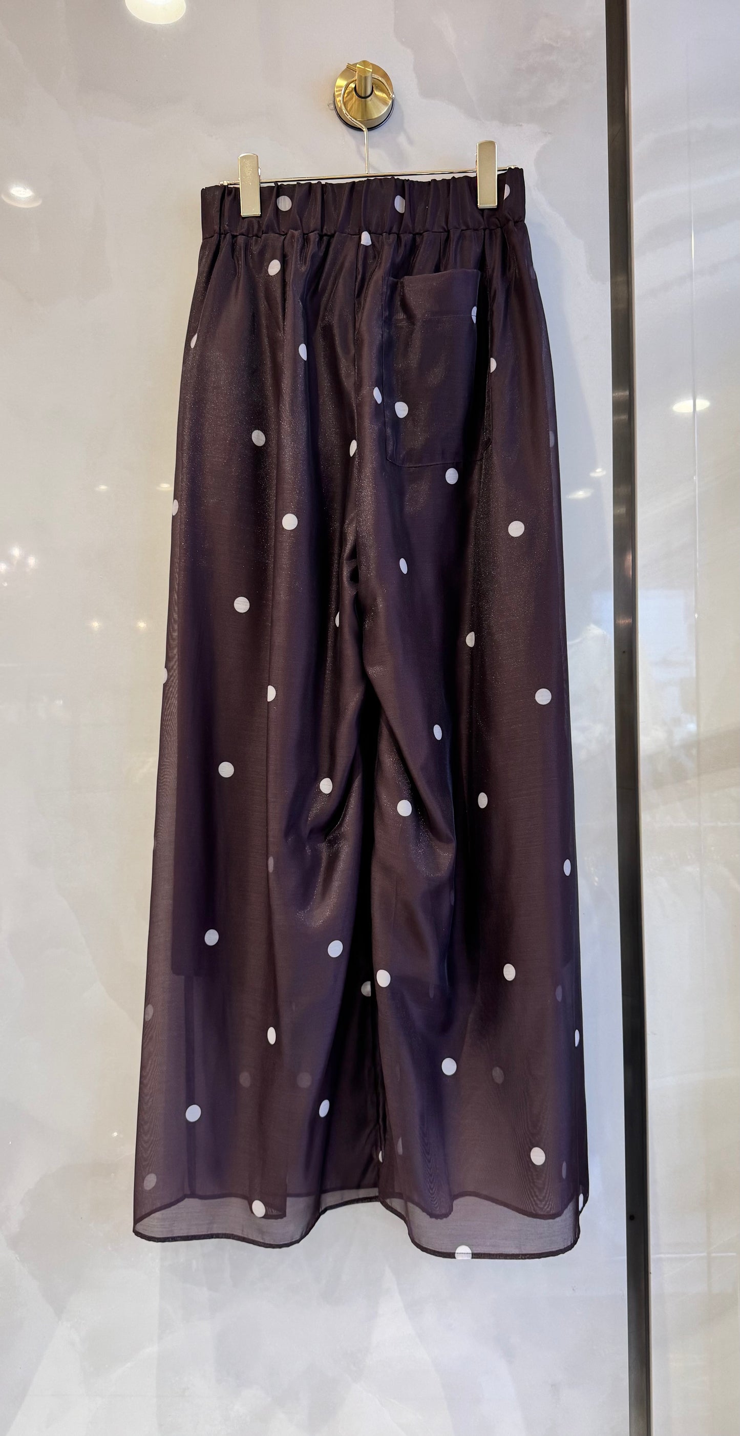 水玉シースルーワイドパンツ