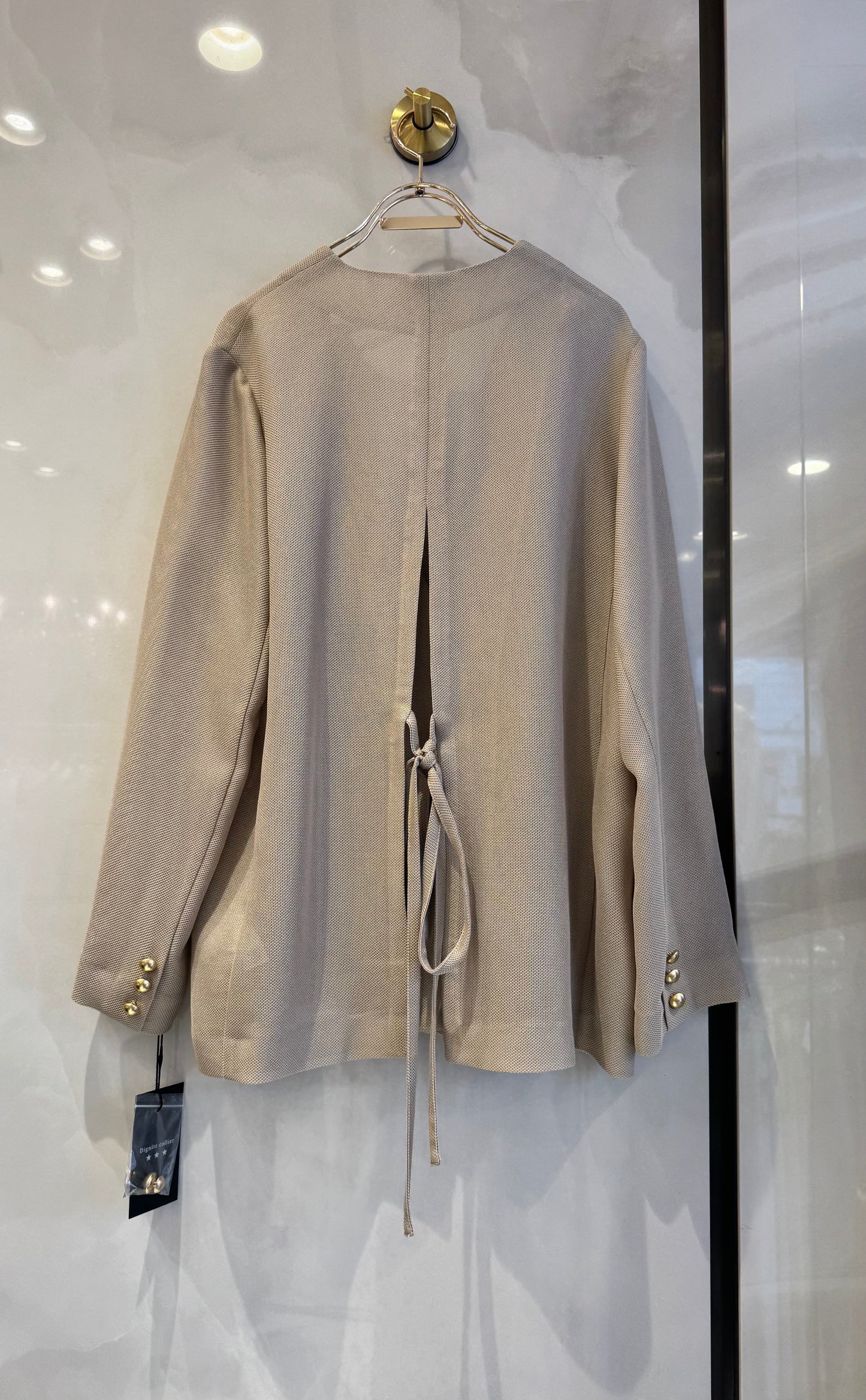 ［Dignite collier ］メッシュノーカラージャケット