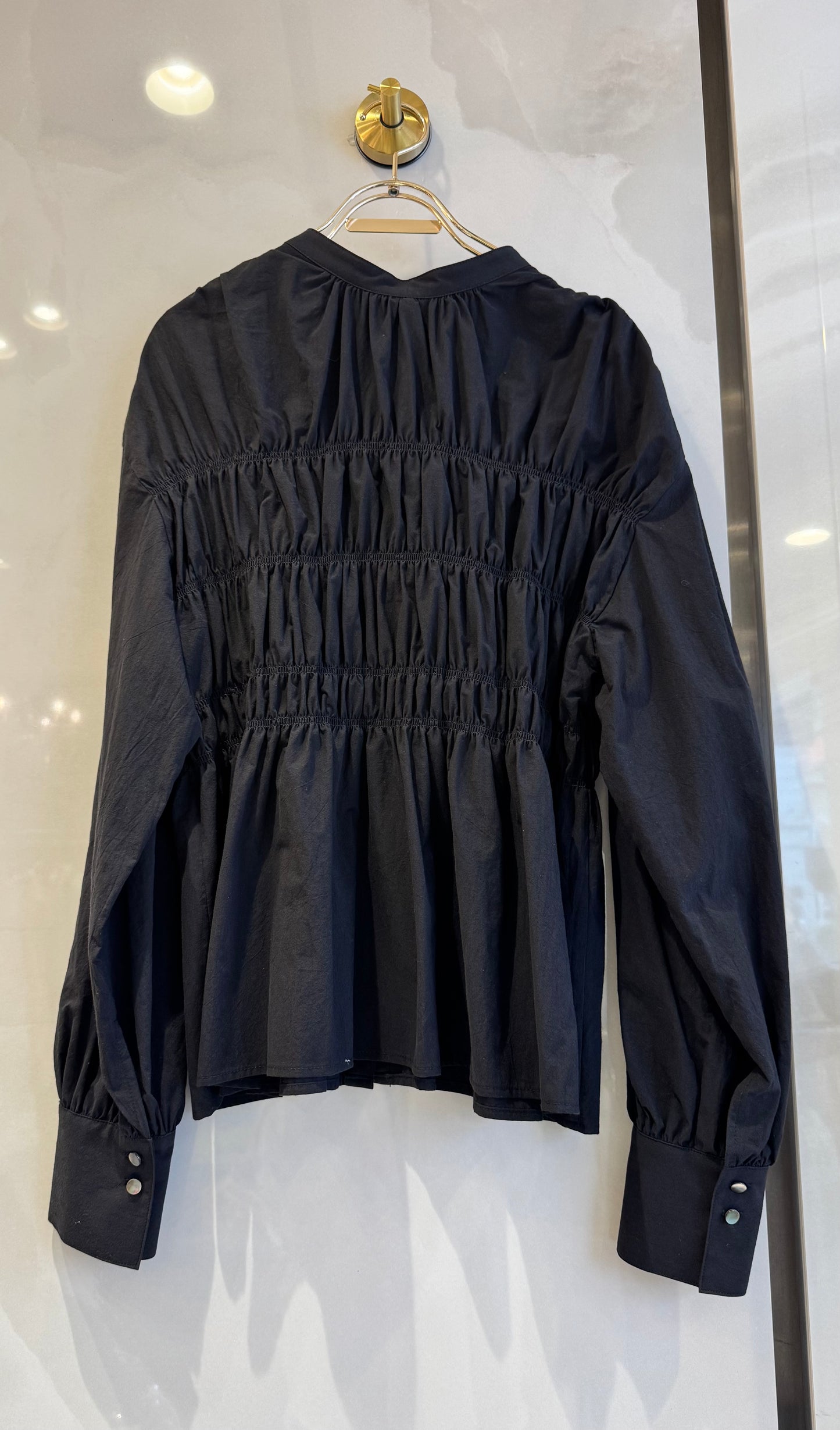 コットンシャーリングブラウス