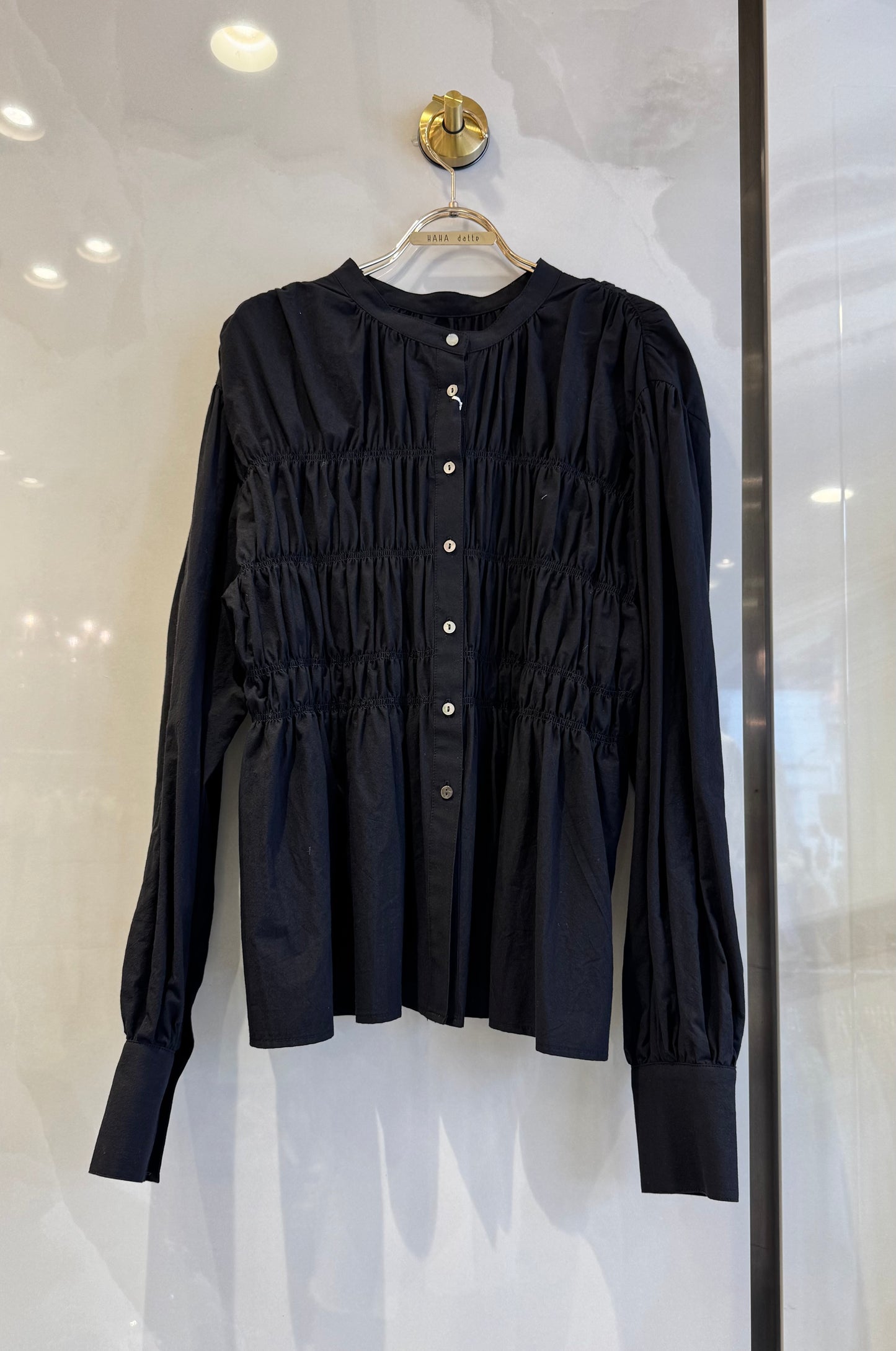 コットンシャーリングブラウス