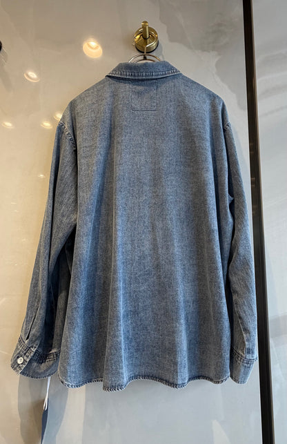 ［BLVE FRONCE］ウォッシュデニム 2WAYドレープシャツ