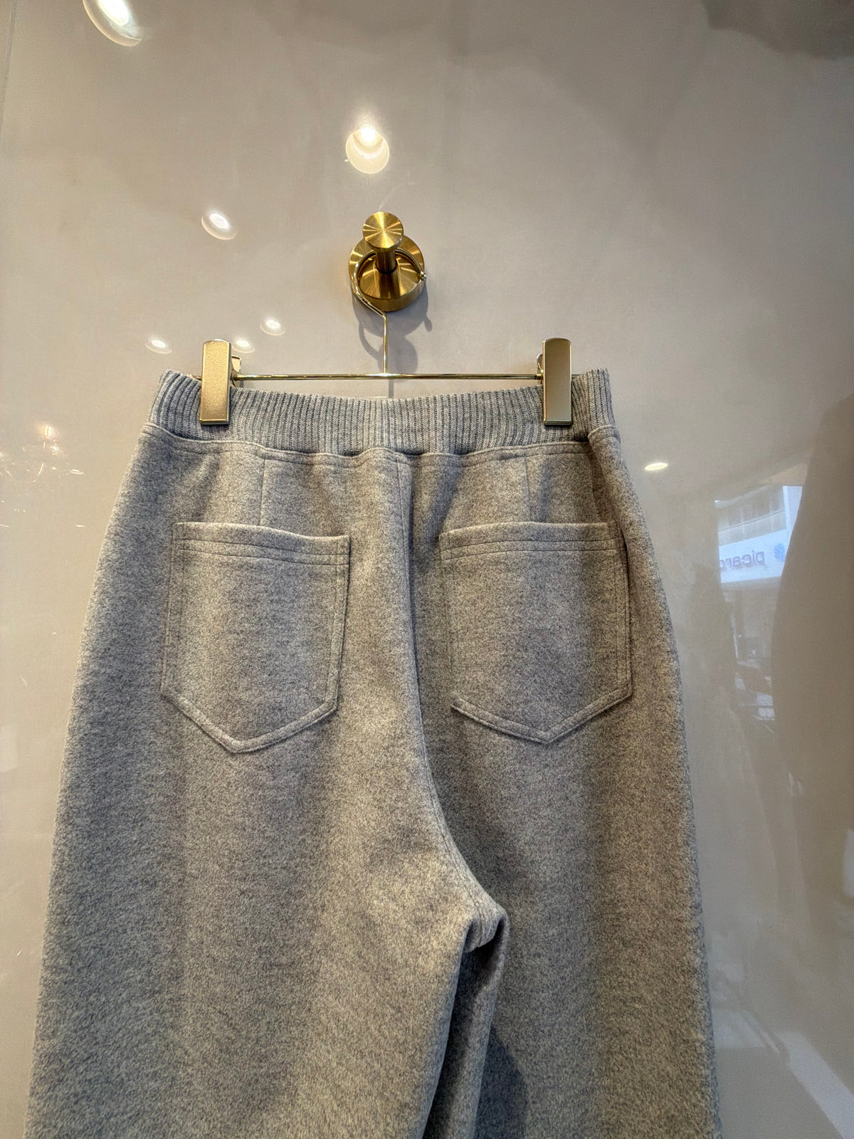 ［BLUE FRONCE］ビッグポケット リブ切り替えテーパードパンツ
