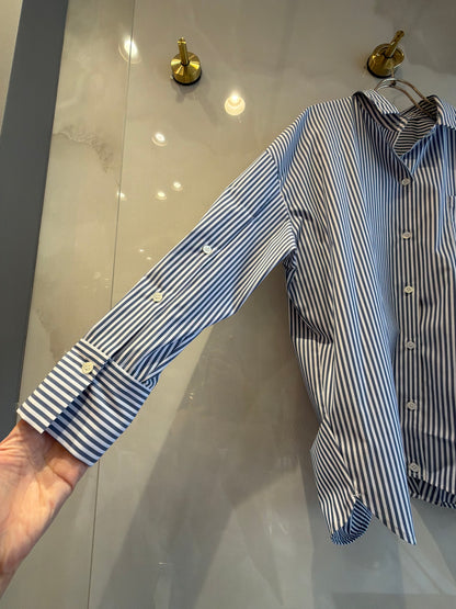 ［BLVE FRONCE］バックデザイン ストライプシャツ