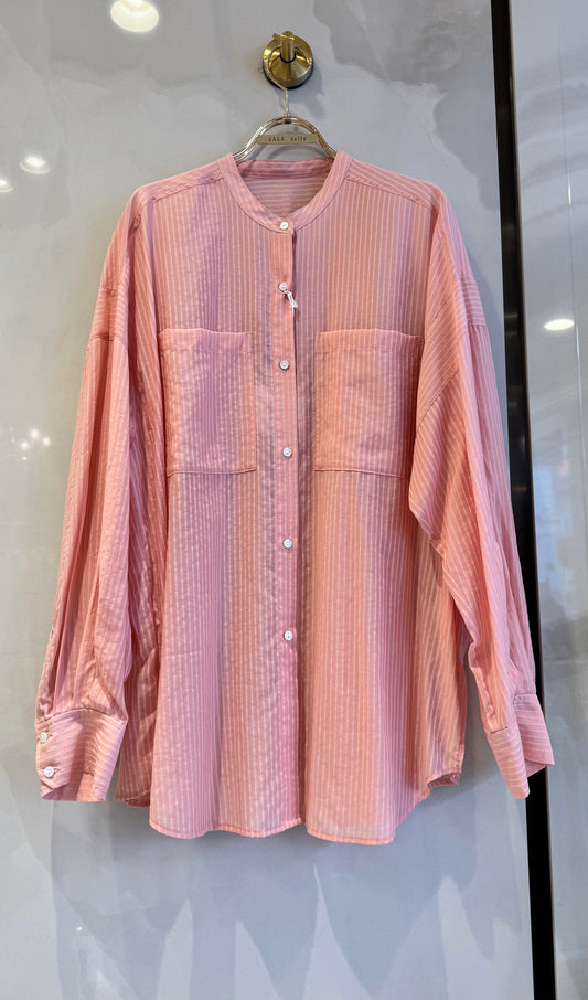 ストライプロングシャツ