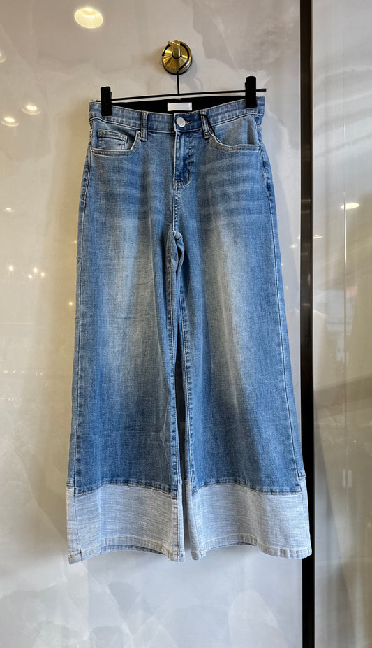 バギーフレアデニム　折り返し風デザイン