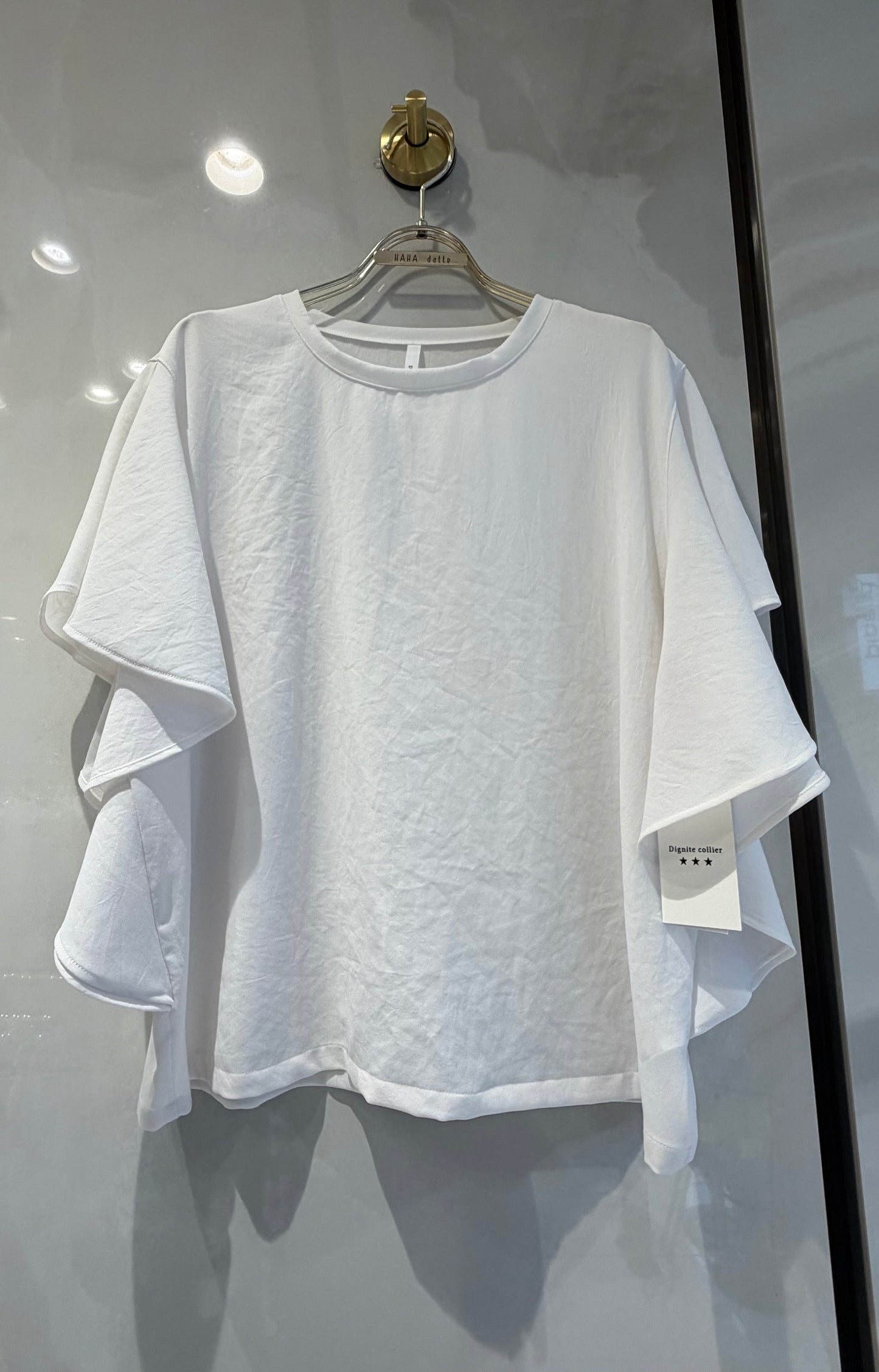 ［Dignite collier］ラッフルスリーブTシャツブラウス
