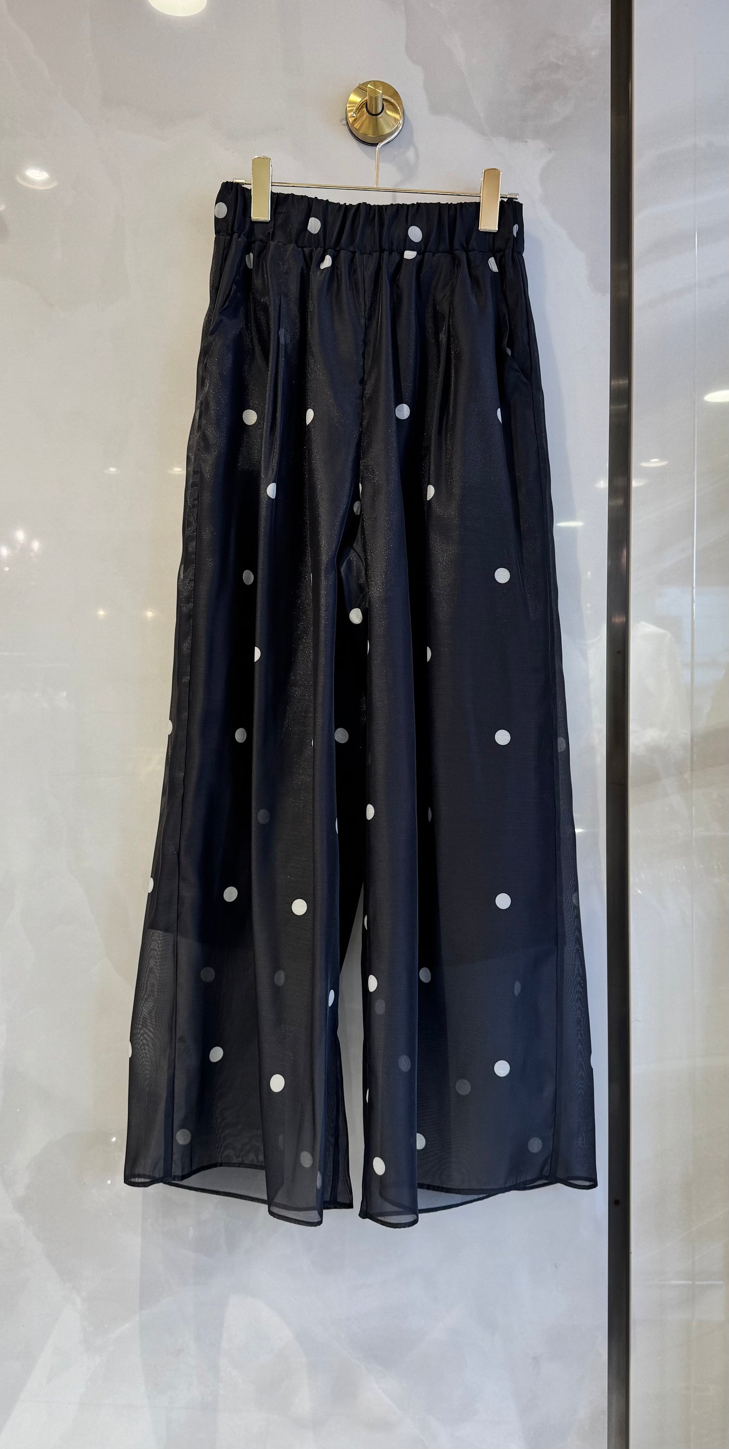 水玉シースルーワイドパンツ