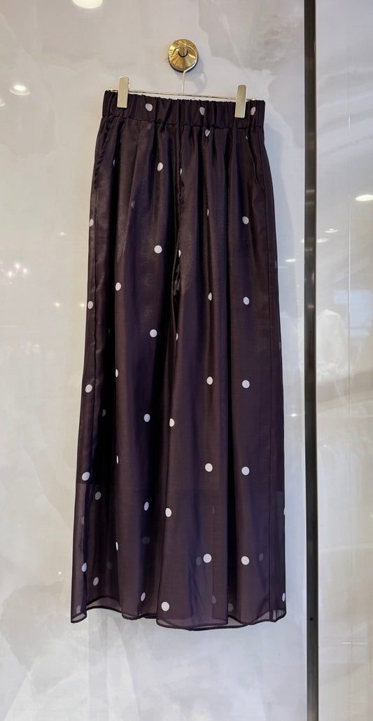 水玉シースルーワイドパンツ