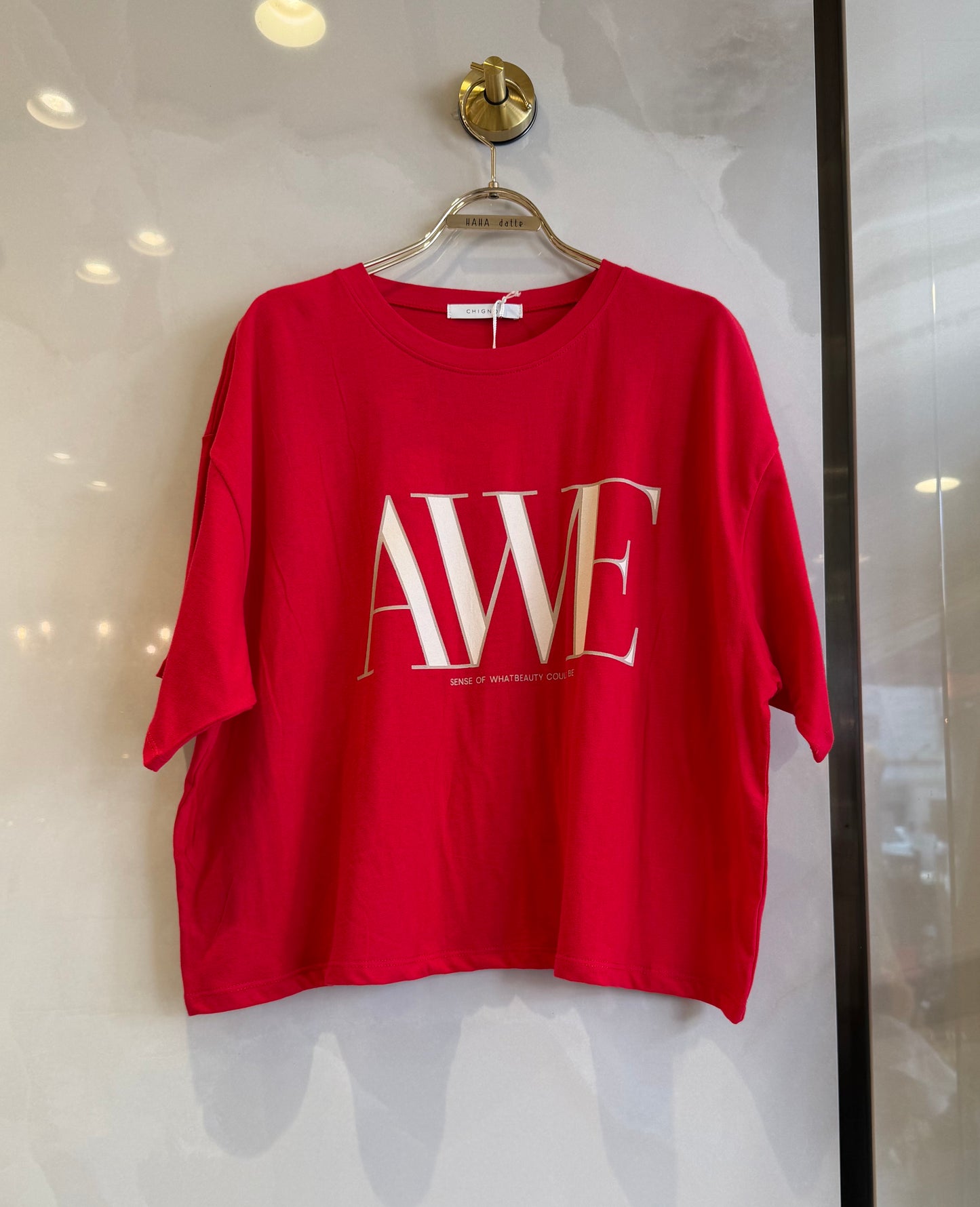 短丈ロゴTシャツ