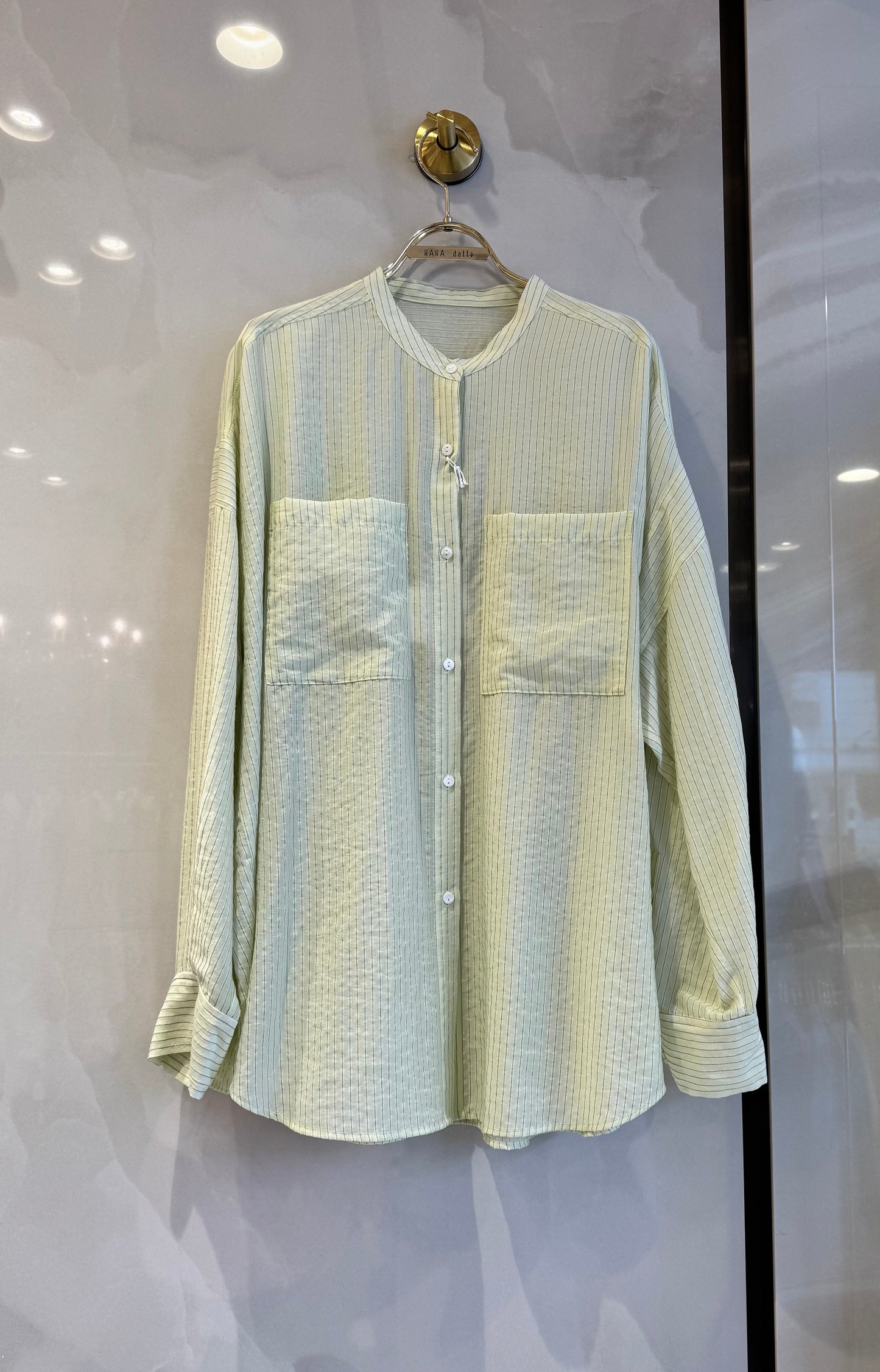 ストライプロングシャツ