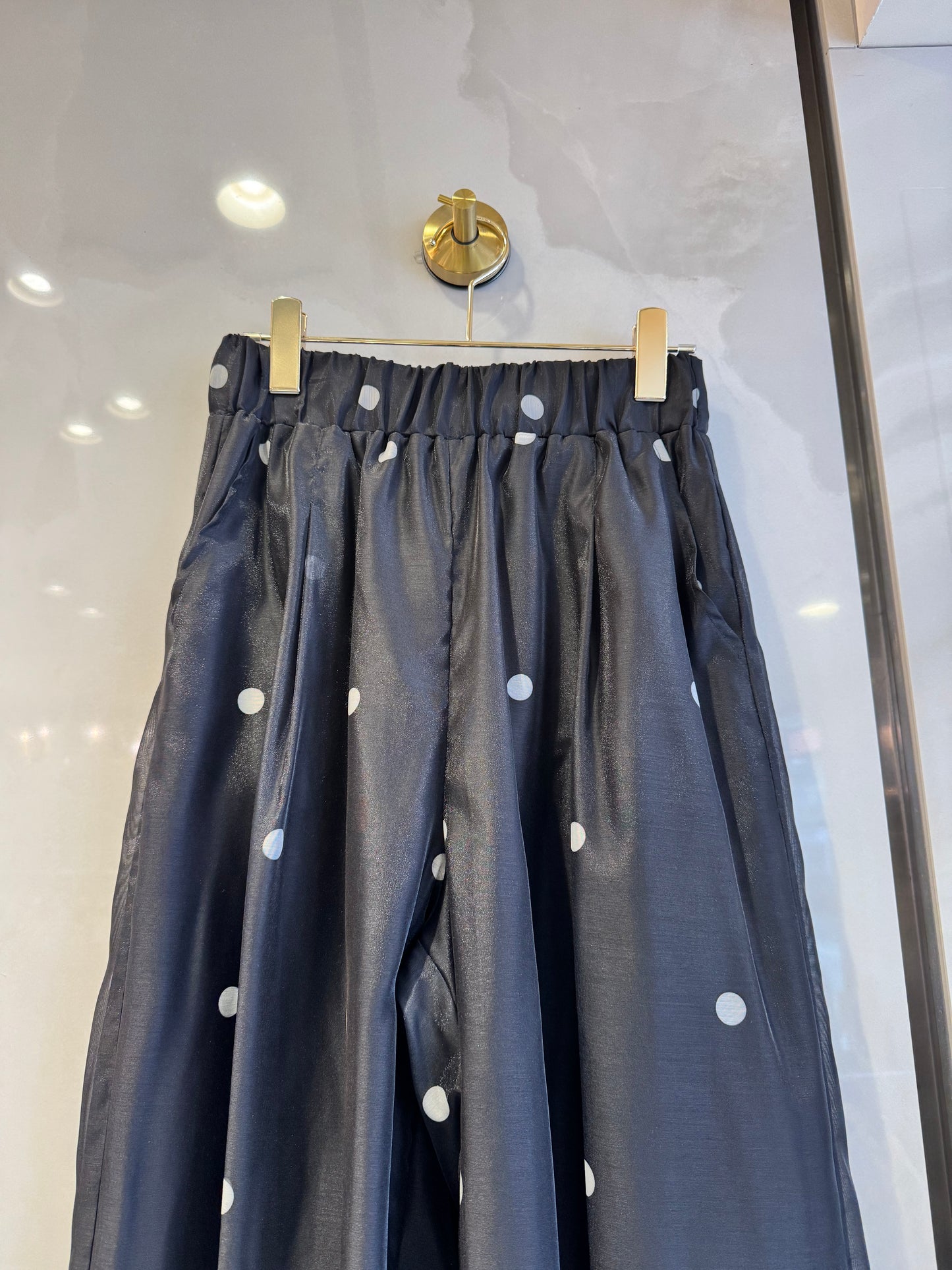 水玉シースルーワイドパンツ