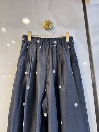 水玉シースルーワイドパンツ