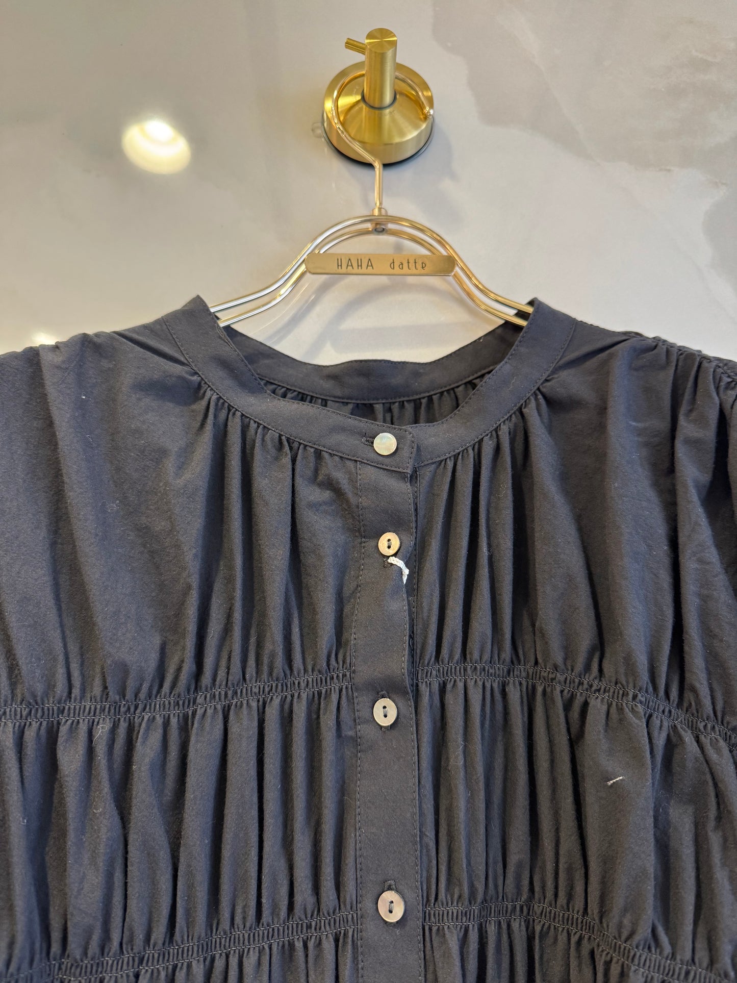 コットンシャーリングブラウス