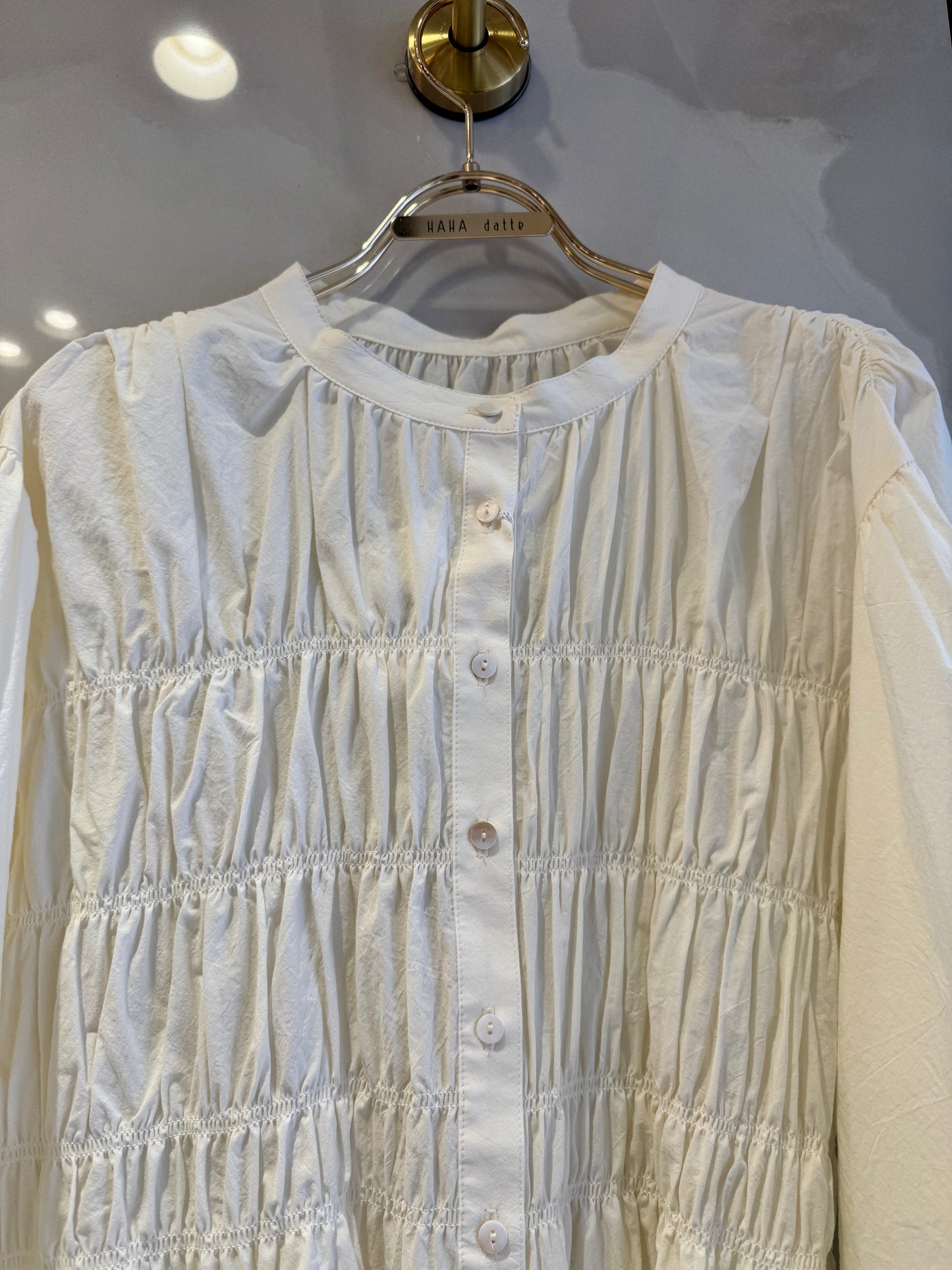 コットンシャーリングブラウス