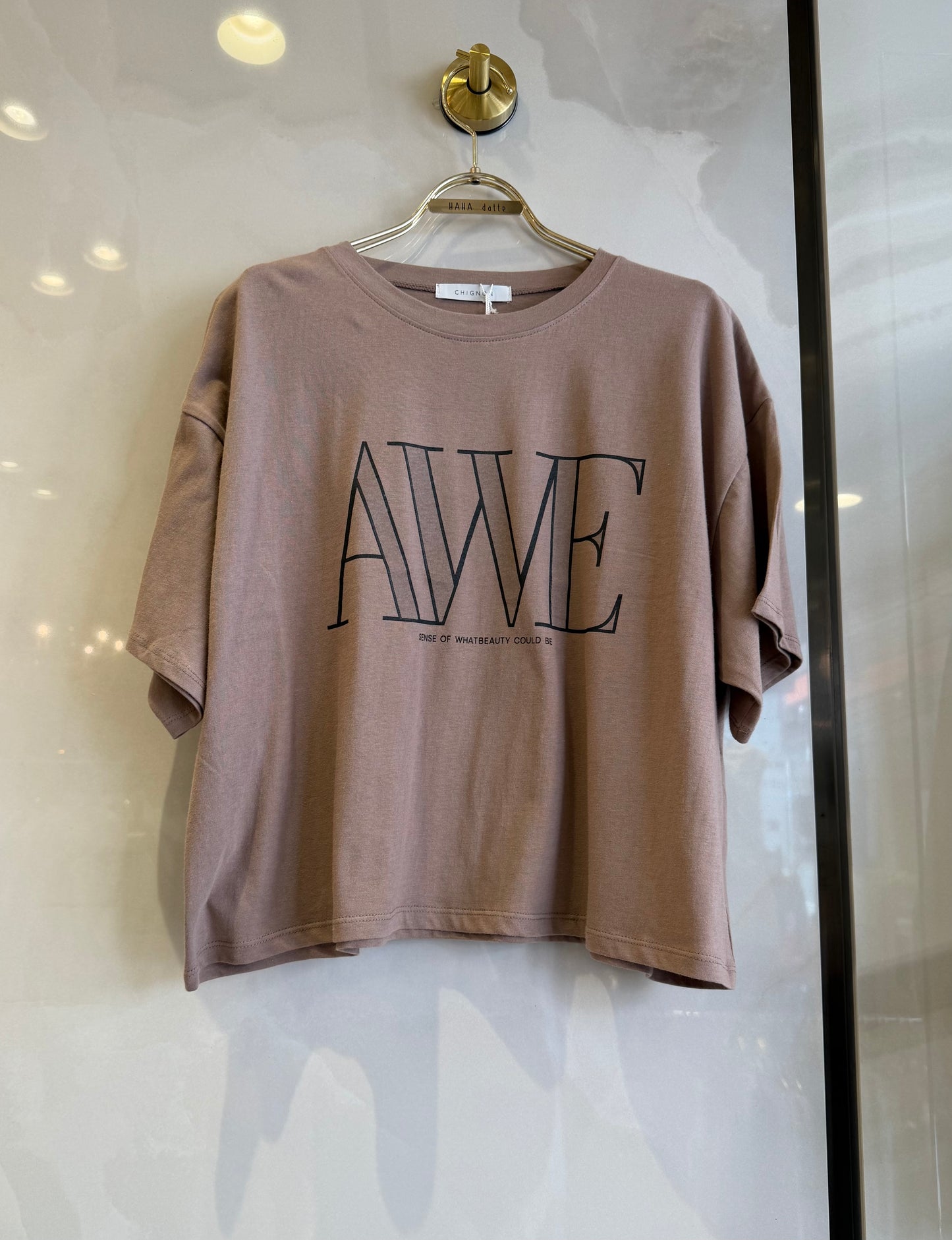 短丈ロゴTシャツ