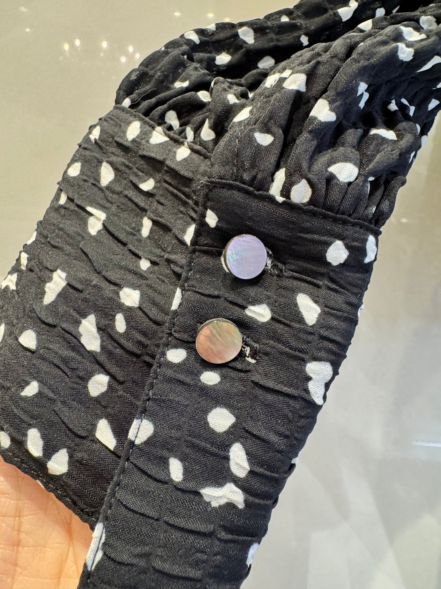 コットンシャーリングブラウス