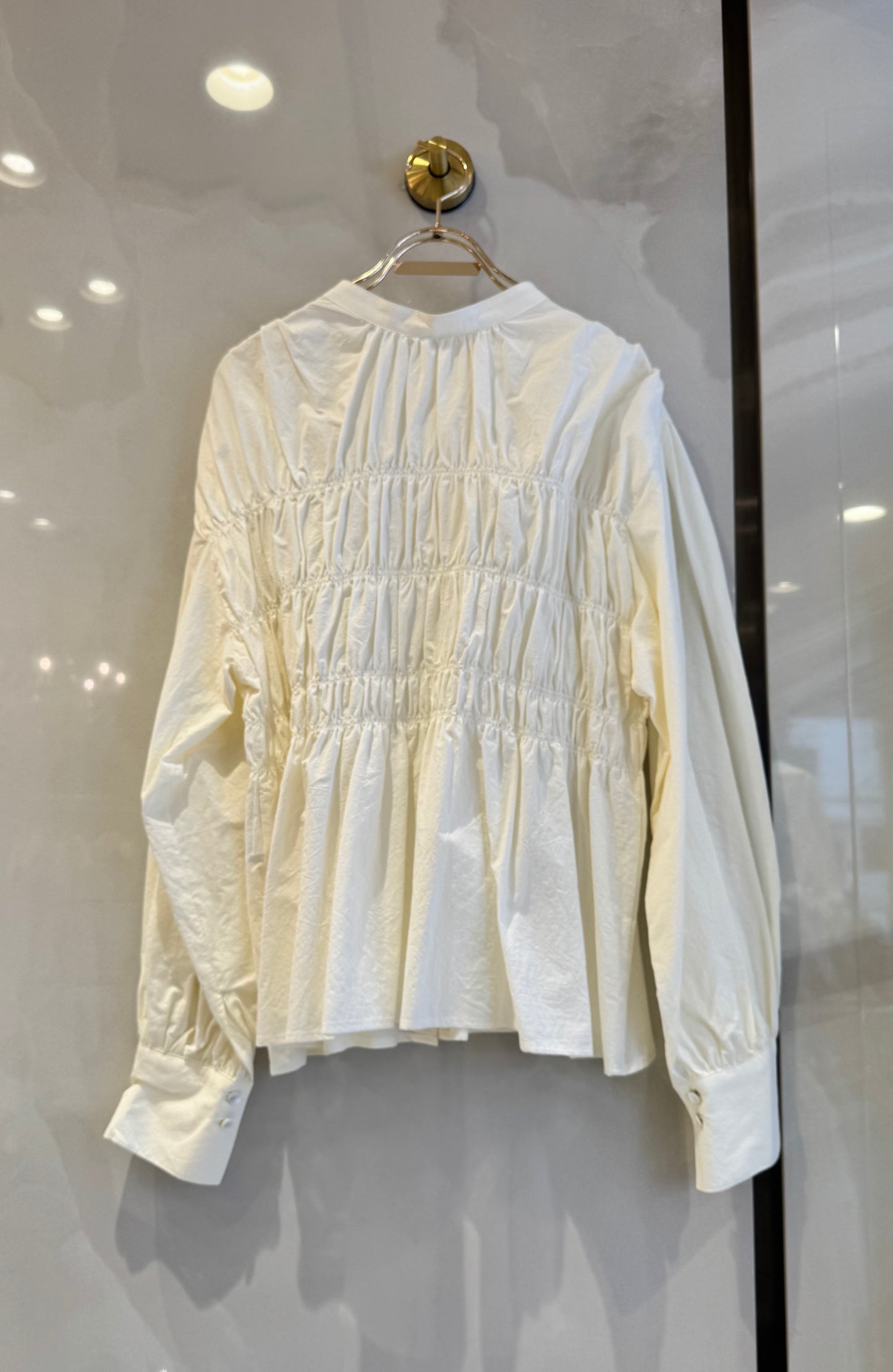 コットンシャーリングブラウス