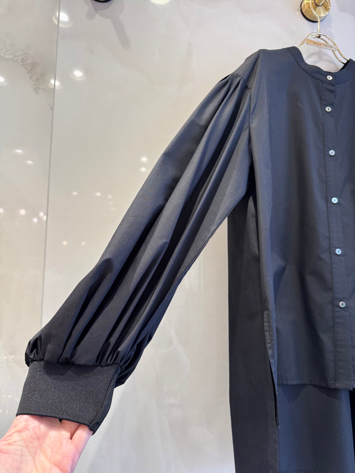 リブ付きワイドシルエットシャツ