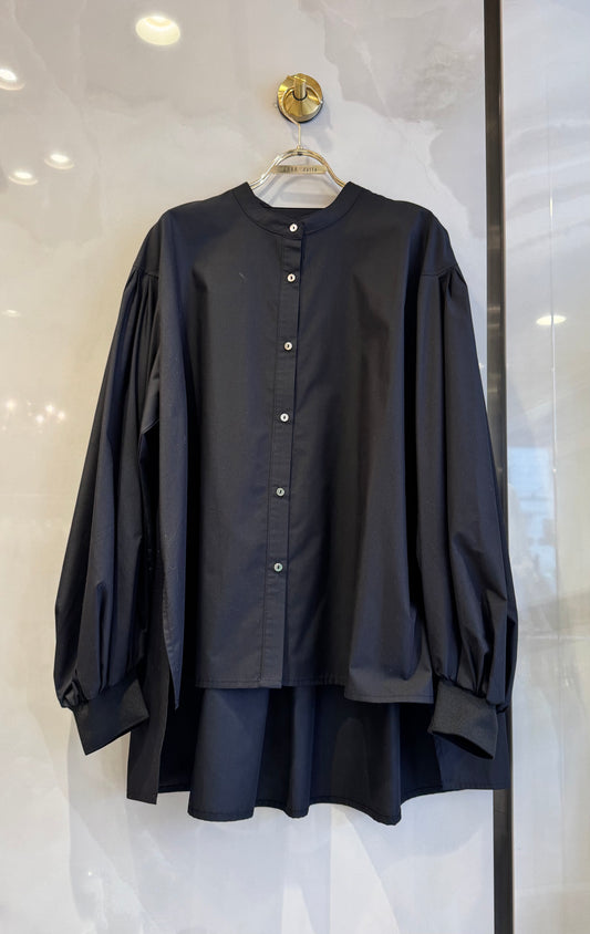 リブ付きワイドシルエットシャツ