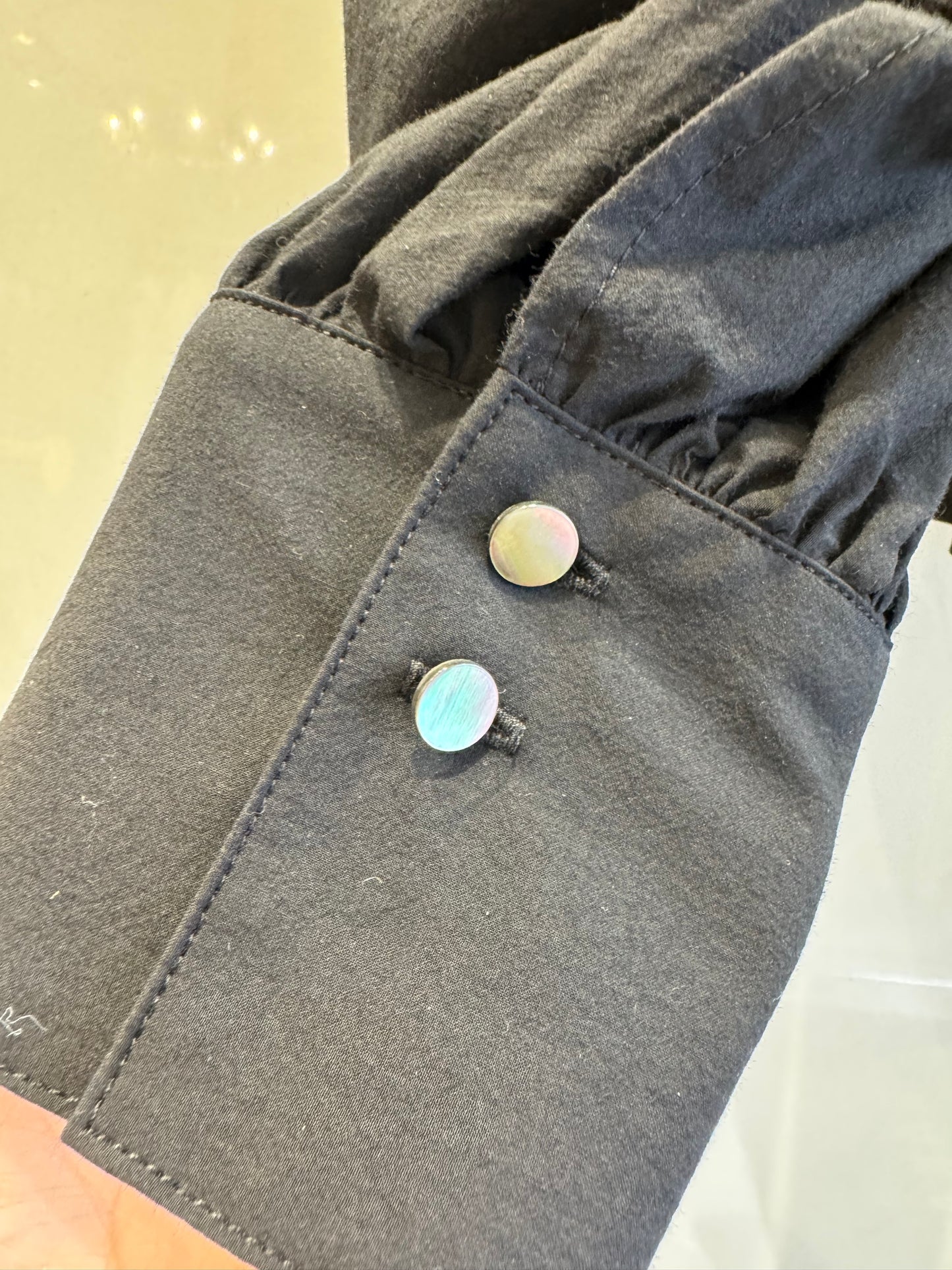 コットンシャーリングブラウス