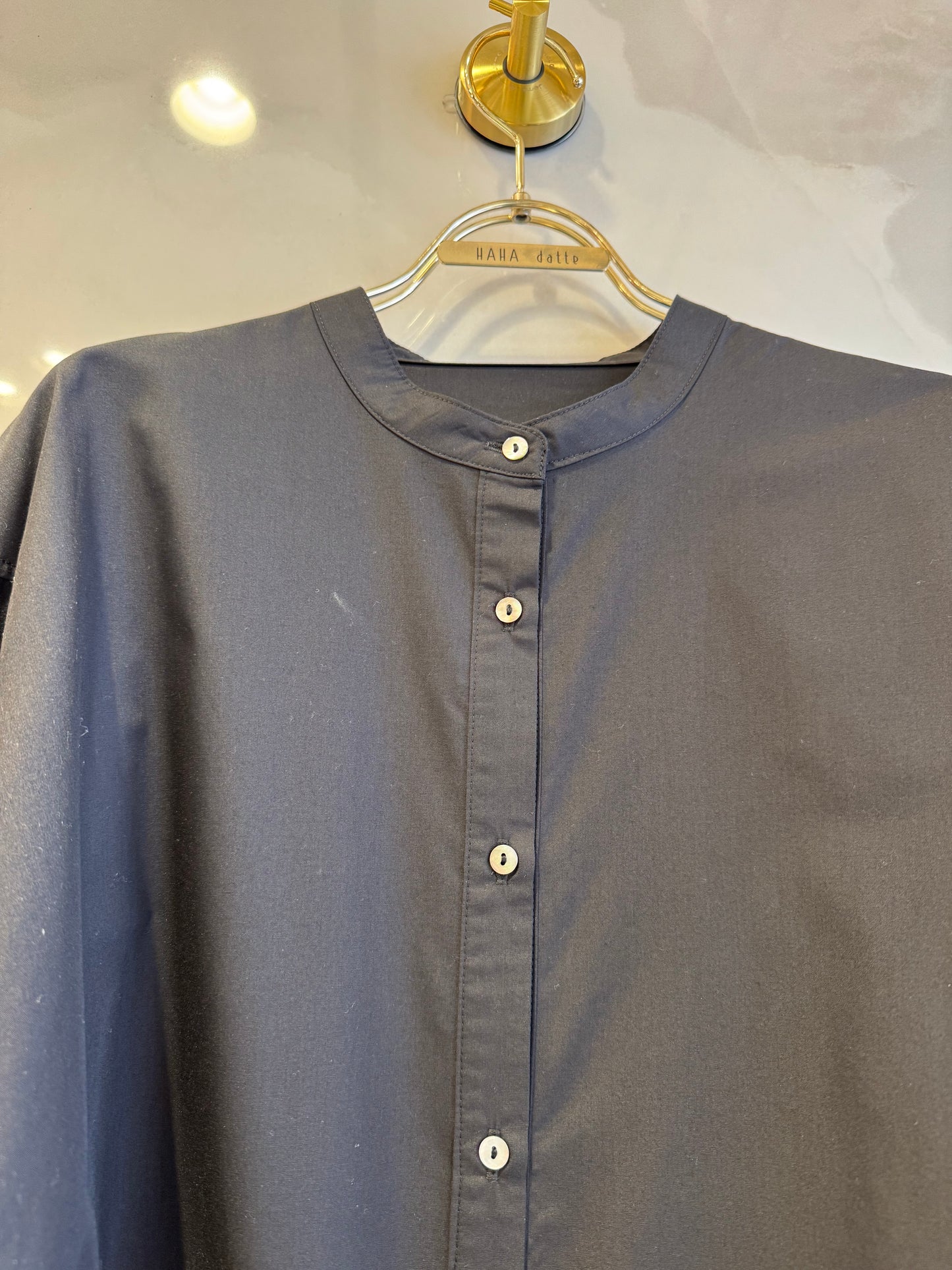 リブ付きワイドシルエットシャツ