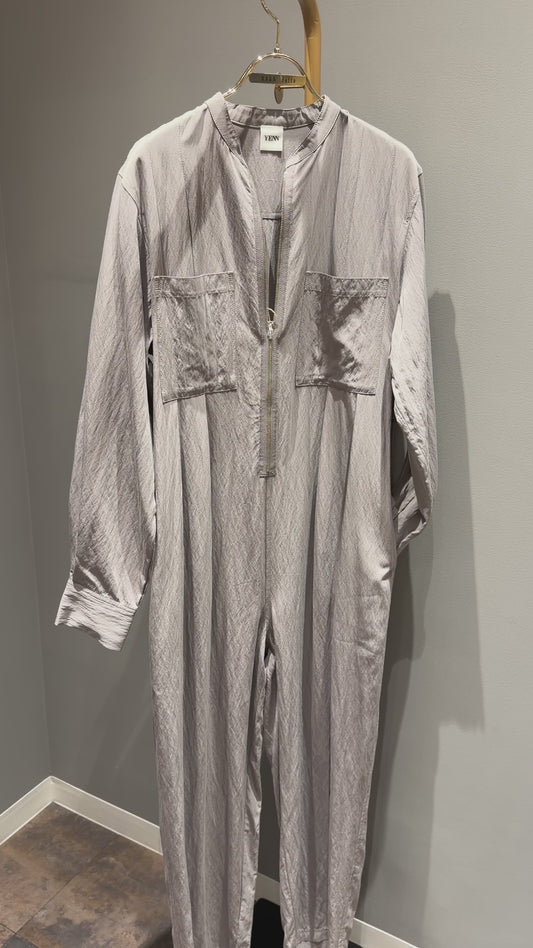 【YENN】ノーカラーZIPオールインワン