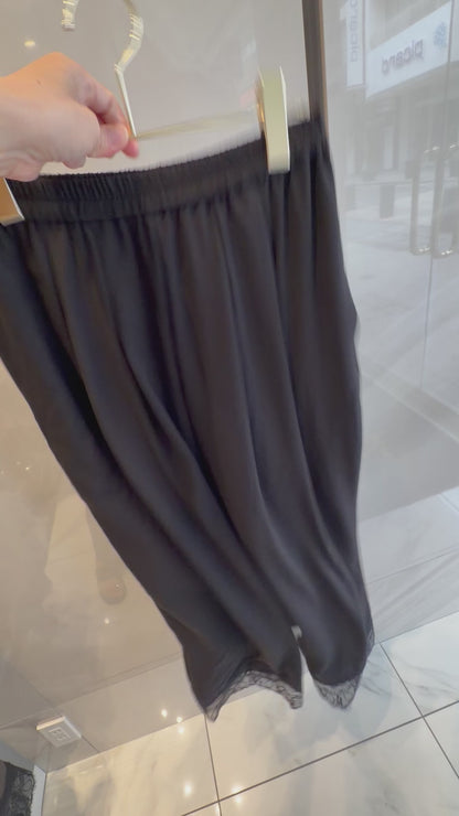 ［HAHA datte］レース付きワイドパンツ