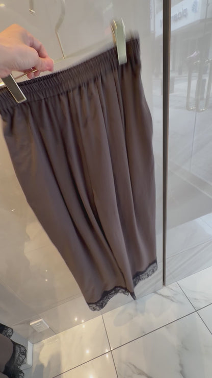 ［HAHA datte］レース付きワイドパンツ